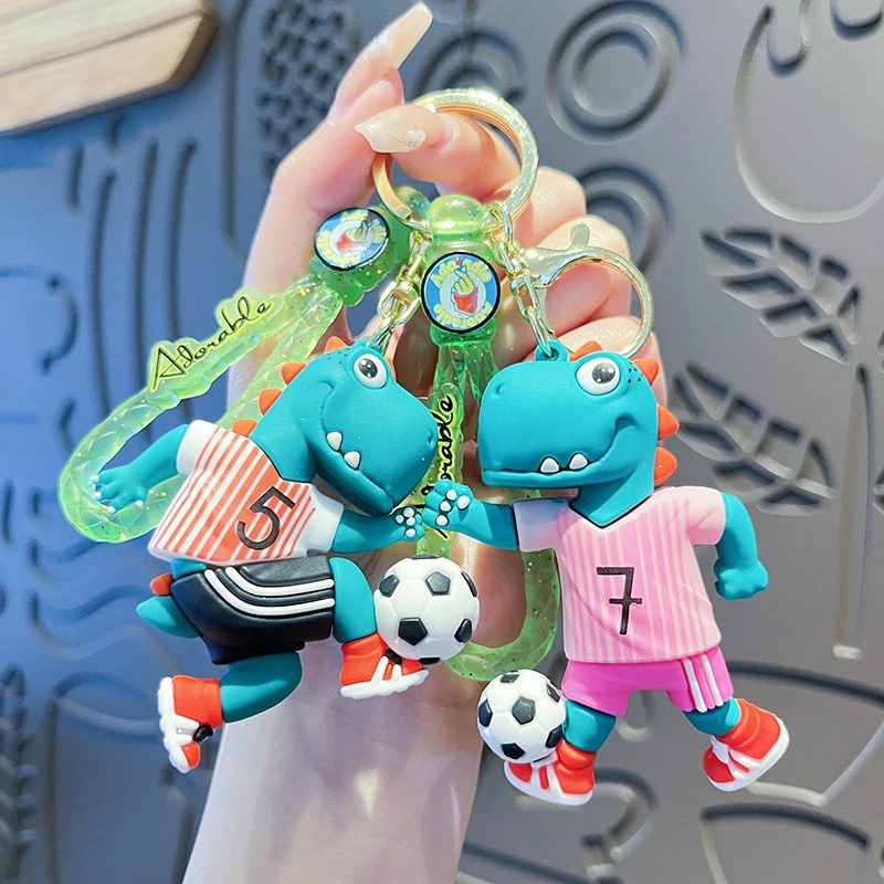 fasong优品界杯足球小恐龙钥匙扣精致卡通公仔钥匙链情侣包包挂件