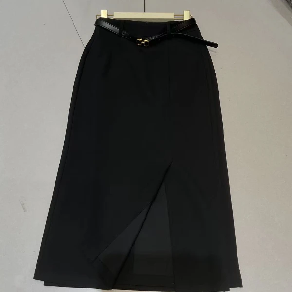 (小纪服饰专属)-早秋款前面开叉显瘦气质百搭半裙