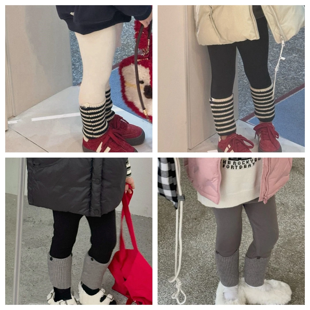 【加绒绵绵裤】女童堆堆袜打底裤秋冬针织裤N-657207/657166