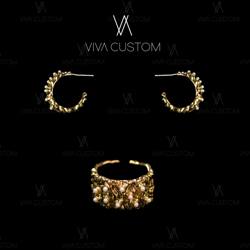 （精工系列）欧美夸张金属弧形套装