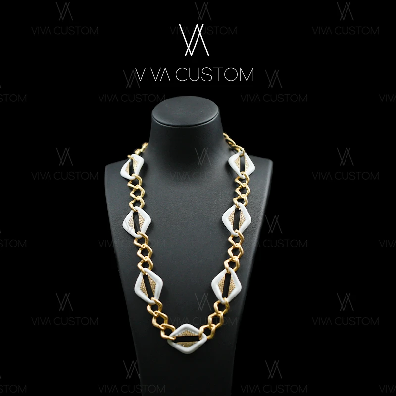 铜合金合成锆石项链 （小众设计系列）个性时尚螺旋镂空几何项链』