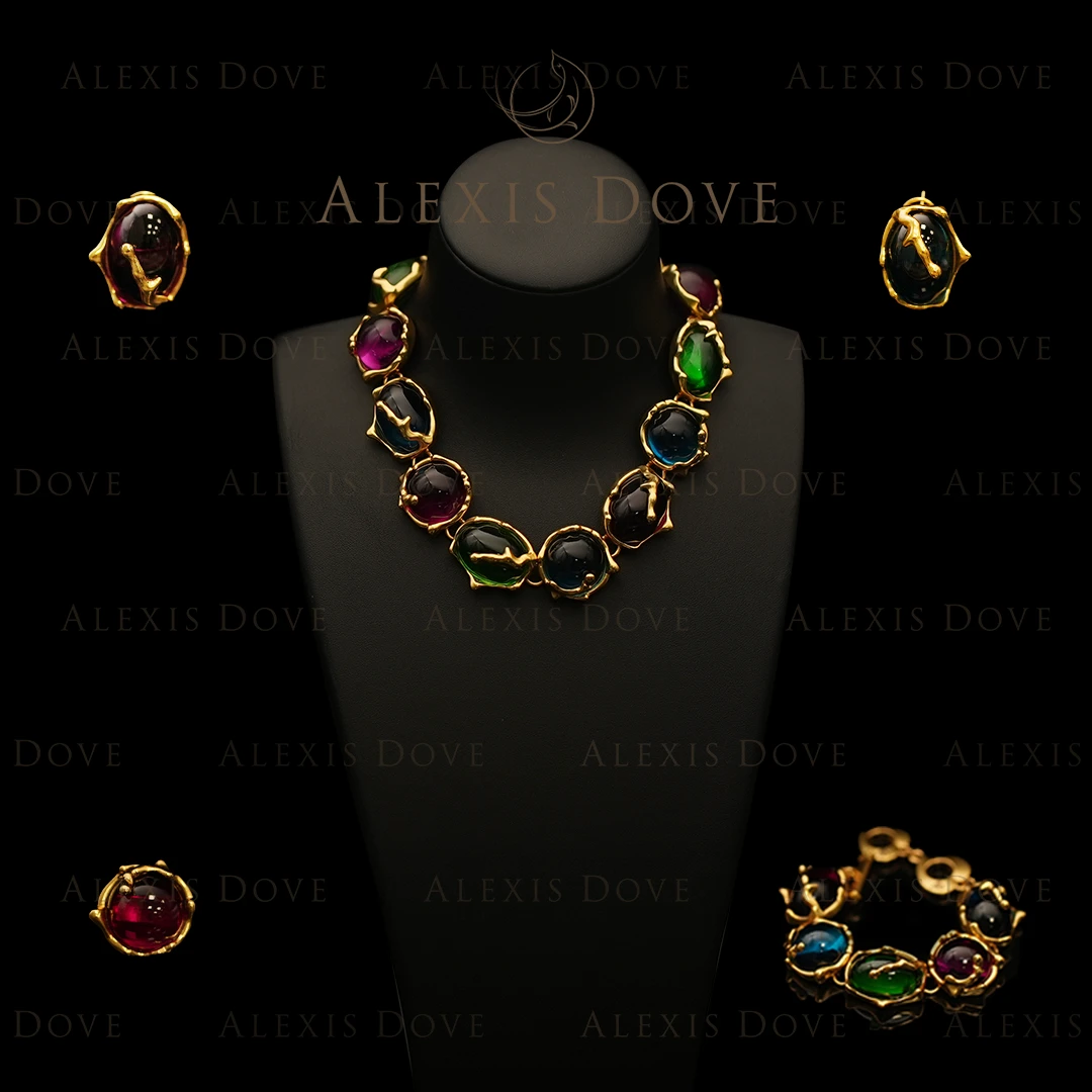 合金耳饰 (欧美)时尚百搭冰糖质感奇趣色彩拼盘套装-