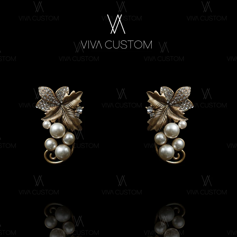 铜合金合成锆石耳饰 （精工系列）法式浪漫百搭可爱小葡萄耳拍