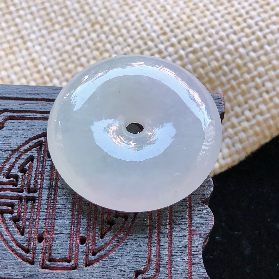 正品天然缅甸翡翠A货冰润淡紫罗兰平安扣吊坠挂件精致项坠