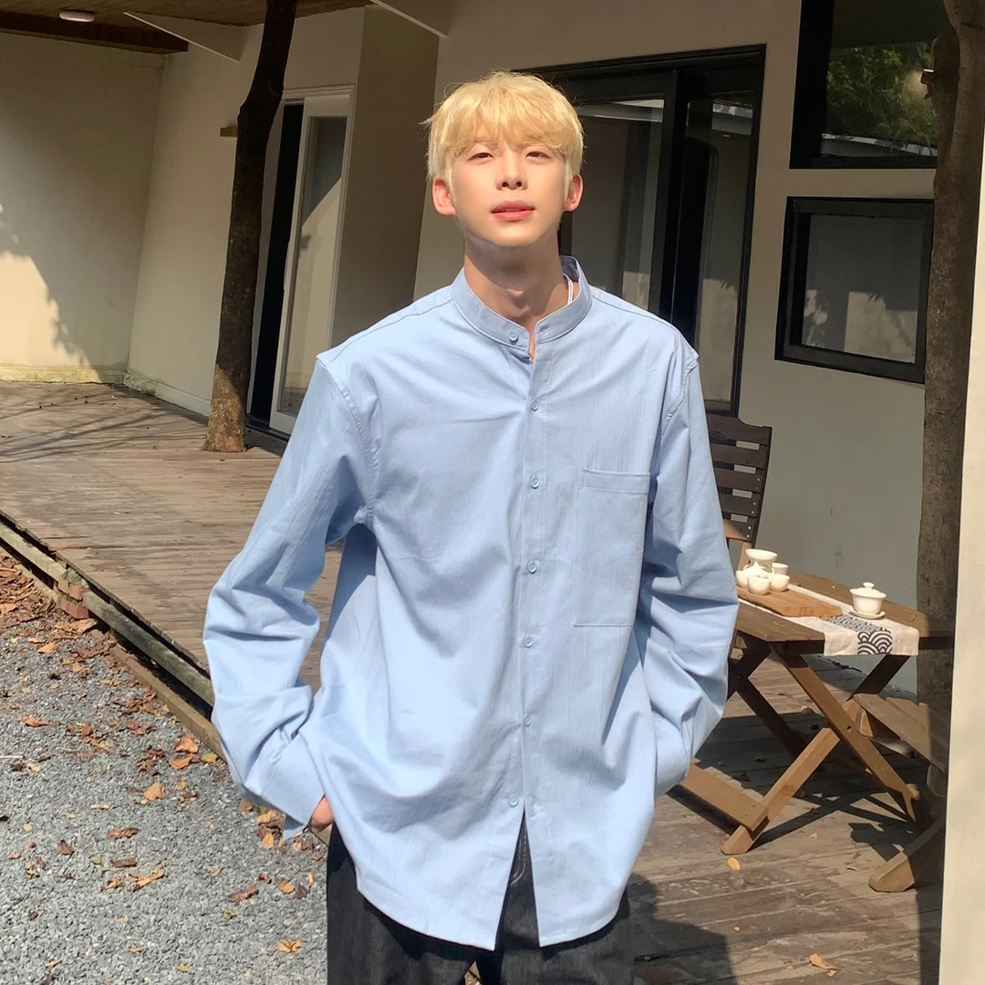 AP MMDD纯色通勤百搭cleanfit宽松休闲长袖衬衫男女衬衣秋季