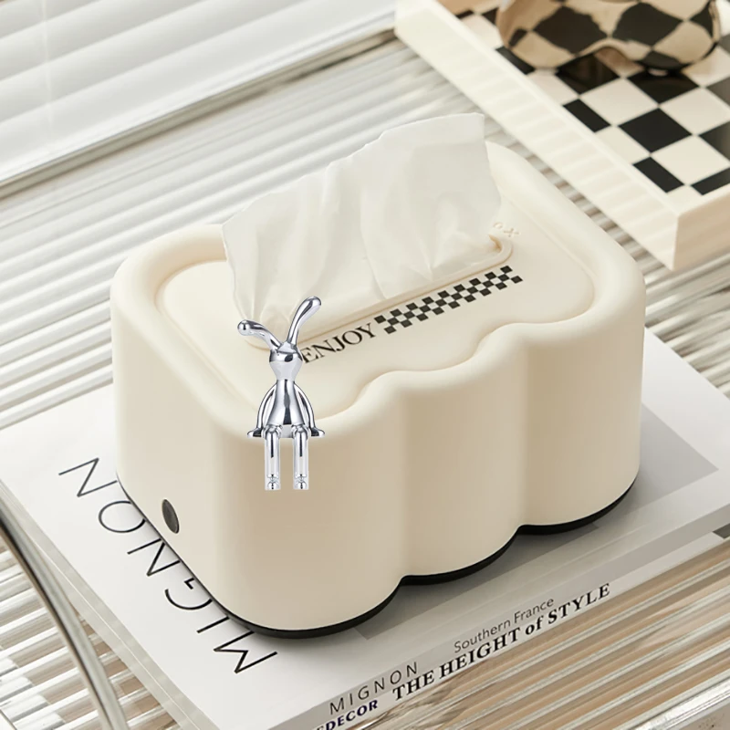 云朵纸巾盒客厅高档轻奢餐巾纸盒桌面茶几收纳餐厅创意纸抽盒弹簧