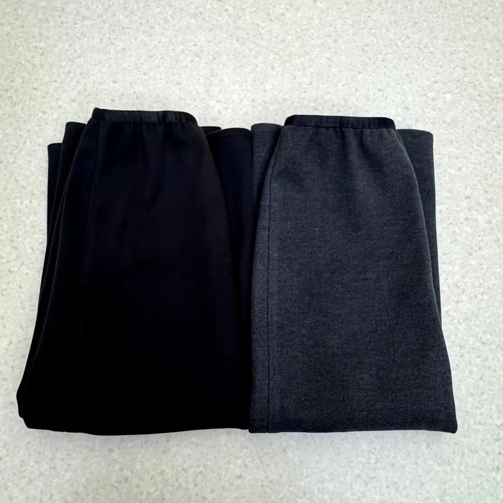 韩版直筒毛呢加绒加厚76cm长款全松紧高腰半身裙显瘦显高后开叉款