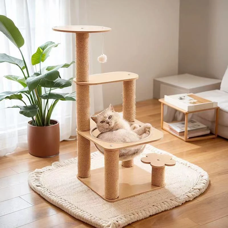 玩具多层跳台太空舱小型剑麻猫咪耐磨架子抓板爬树一体用品抓柱