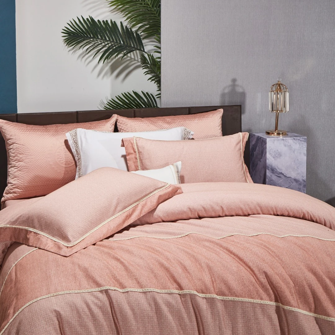 [夢之語]醇净棉绒绣花纯棉全棉磨毛四件套 朝颜 高档亲肤刺绣轻奢