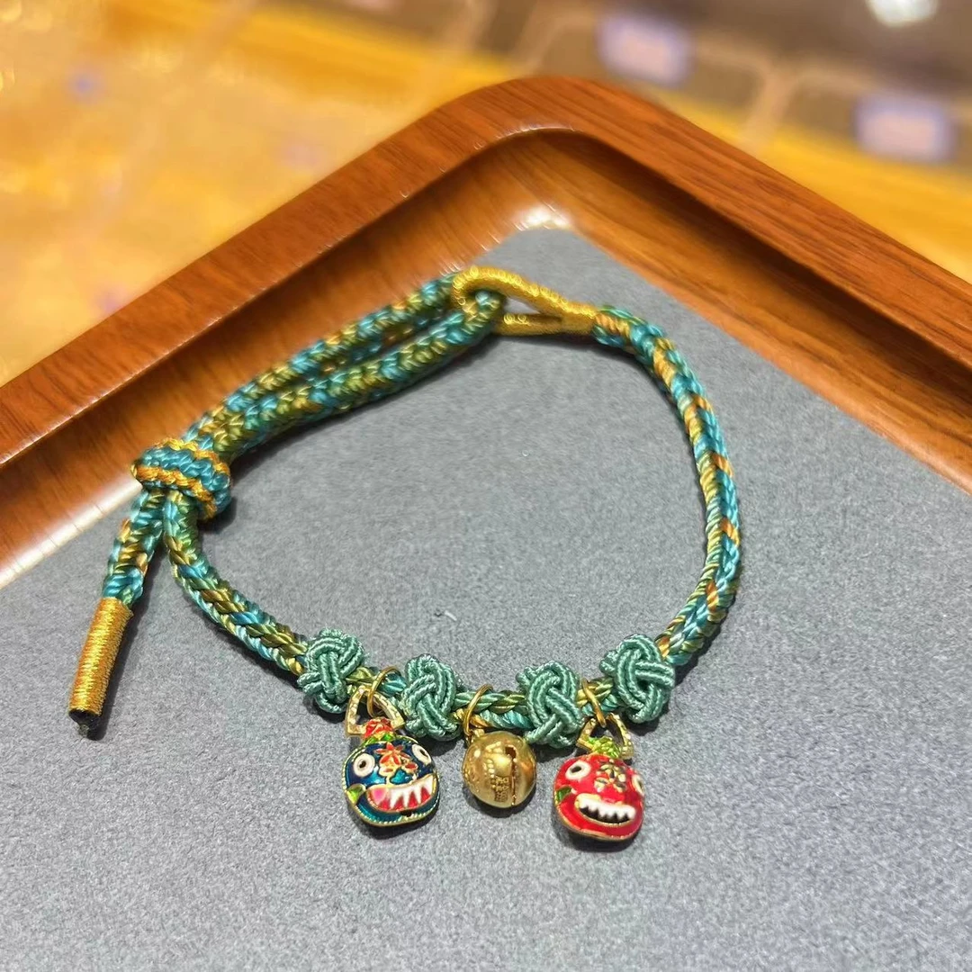 小欢哥 足金999吞金兽一家人手绳转运珠