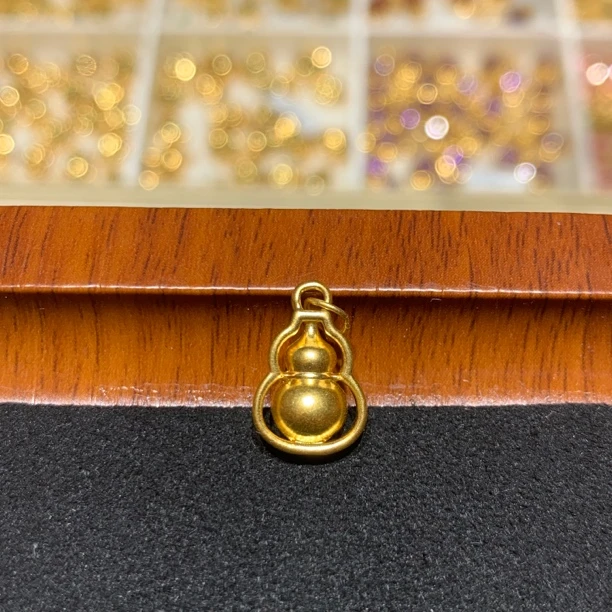 小欢哥 足金999纯金葫芦滴流挂件福禄
