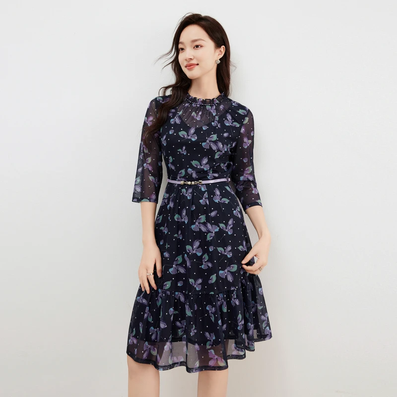 珂莱蒂尔早春小众显瘦设计感气质高级感静奢风连衣裙KF10252P4