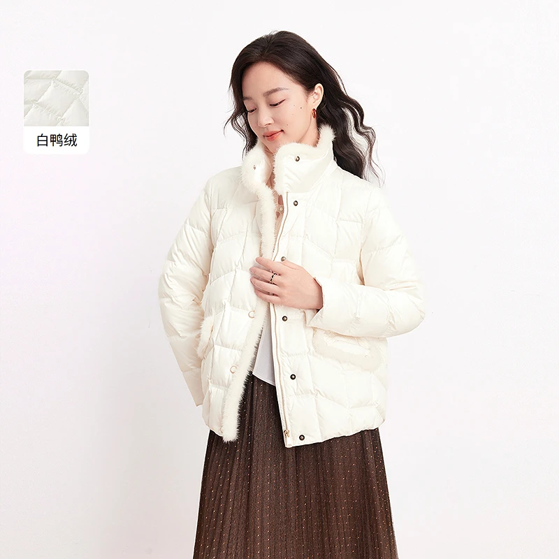 【晨粉专享价】珂莱蒂尔冬季时尚百搭休闲羽绒服简约立领保暖女款