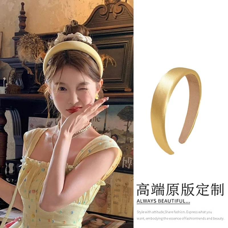 黄色发箍女款秋冬高级感高颅顶头箍显脸小压发发卡头饰2025新款