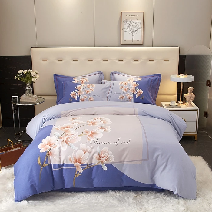 2025新款全棉斜纹数码印花四件套大版纯棉加厚加大床单国潮风