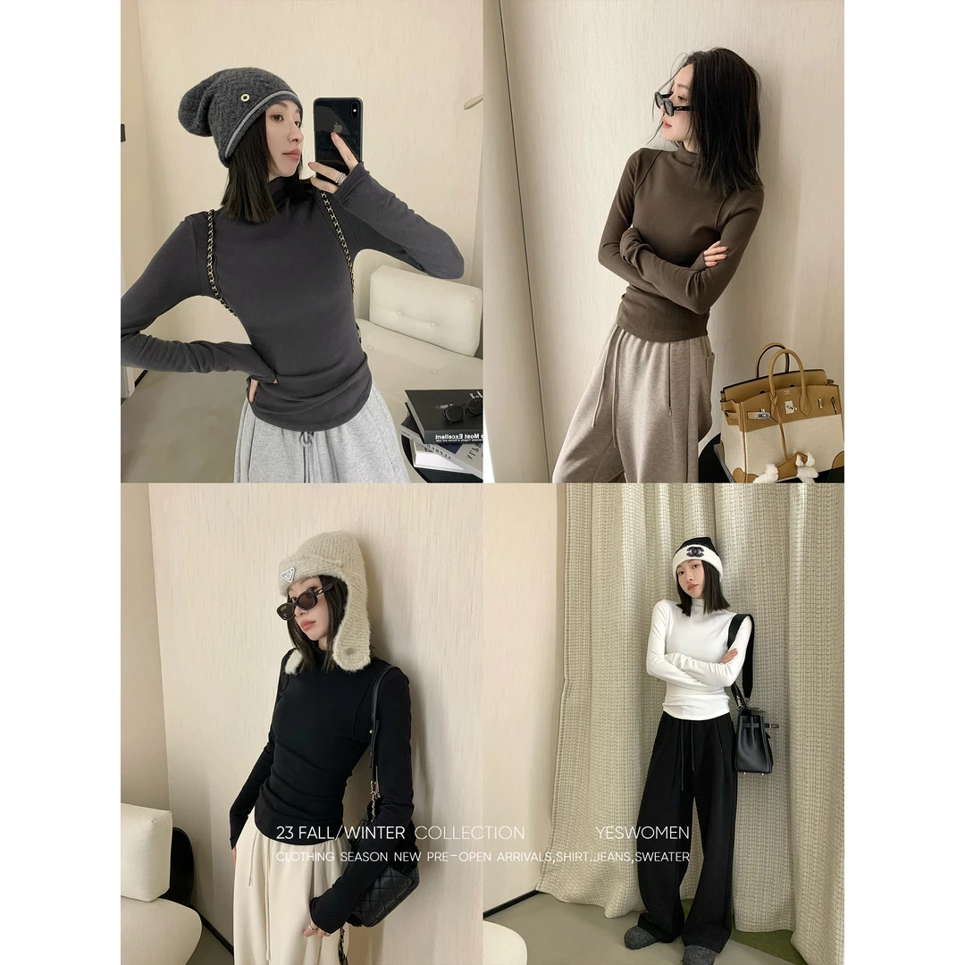 YESWOMEN【03】德绒高领打底·发热保暖磨毛修身T恤XY22311B2966