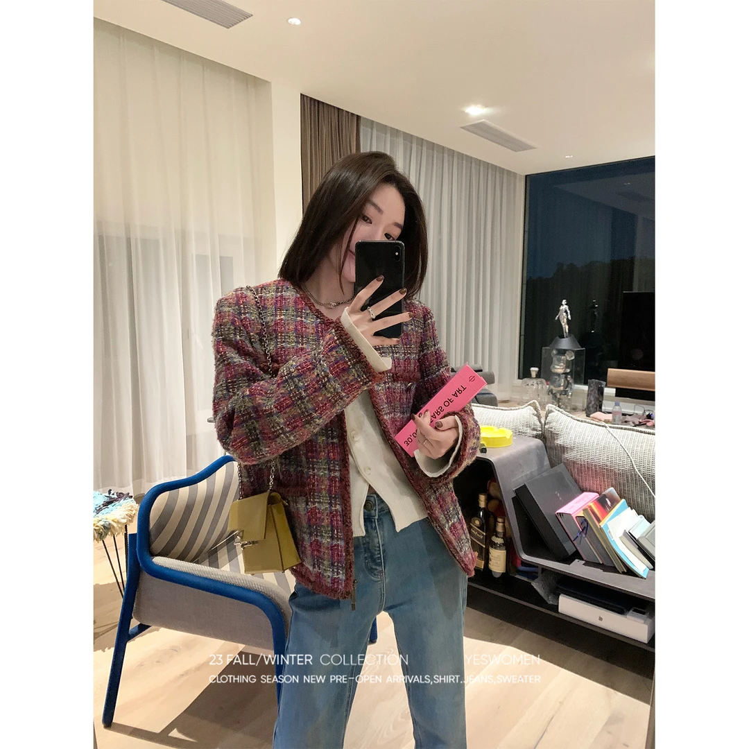 YESWOMEN coco·老钱风复古羊毛粗纺呢 廓形外套XY1339A3463