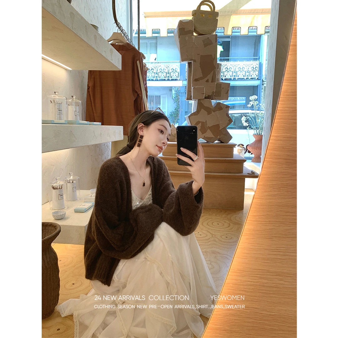 【清】秋日集·進口机织咩毛混仿搭珠片背心长半裙XY7049A3926