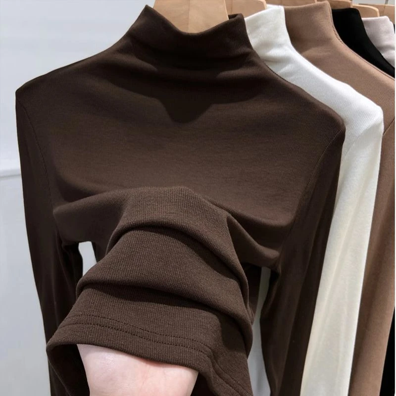 大码女装长袖T恤秋装独特别致时尚复古微胖mm遮肉显瘦打底上衣ins