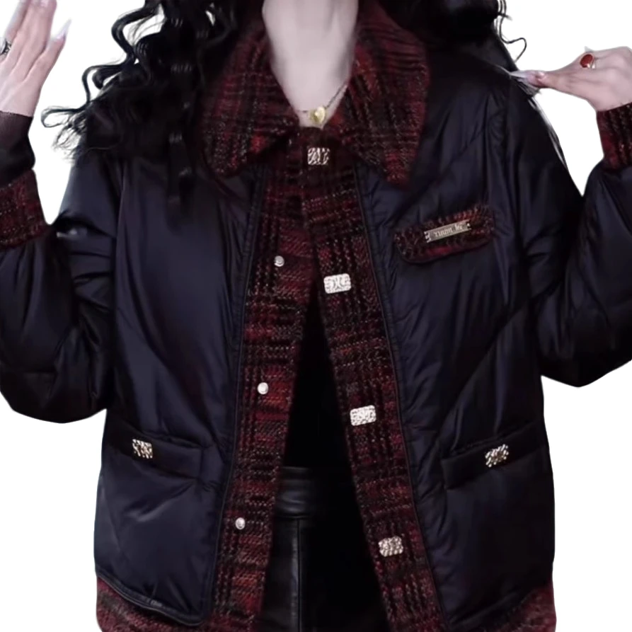 高级免洗面料白鸭绒气质高端羽绒服2024秋冬季新款时尚保暖外衣女