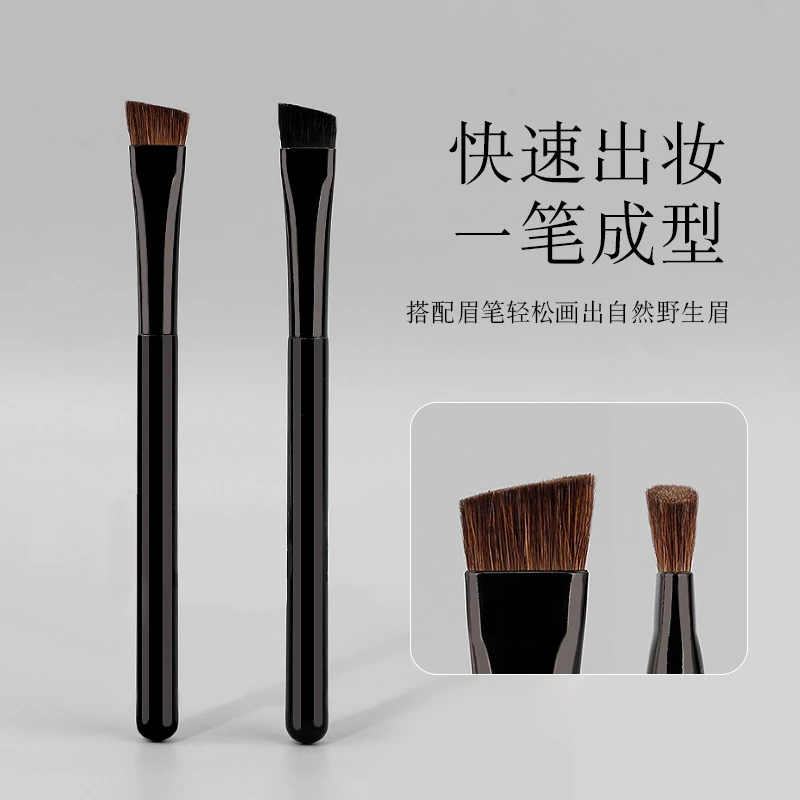 新款大眉刷野生眉雾眉大号扁头动物小马毛眉毛眉粉眉梳斜角化妆刷