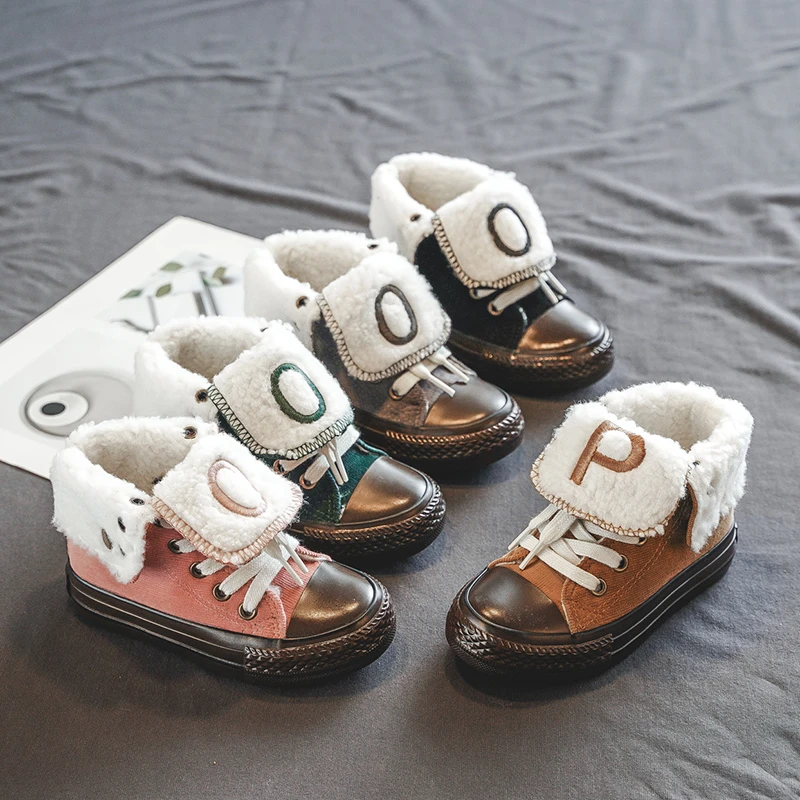 儿童高帮棉鞋男童新款秋冬短靴加绒加厚保暖女童二棉鞋潮