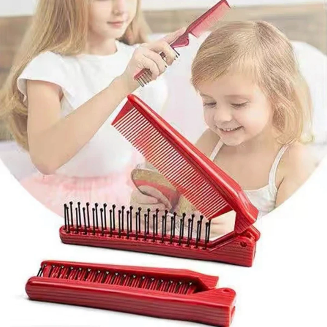 新款可折叠便携梳子出差旅行梳随身携带直发卷发两用梳子防静电