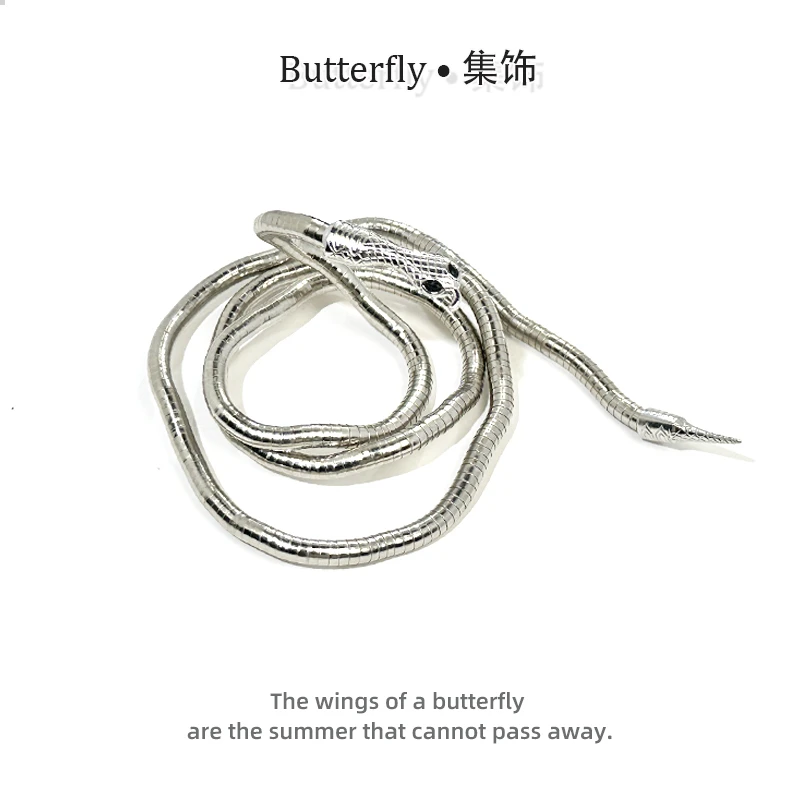 合金亚克力项链 《白蛇缠绕》个性百变蛇形项链欧美ins冷淡小众A042