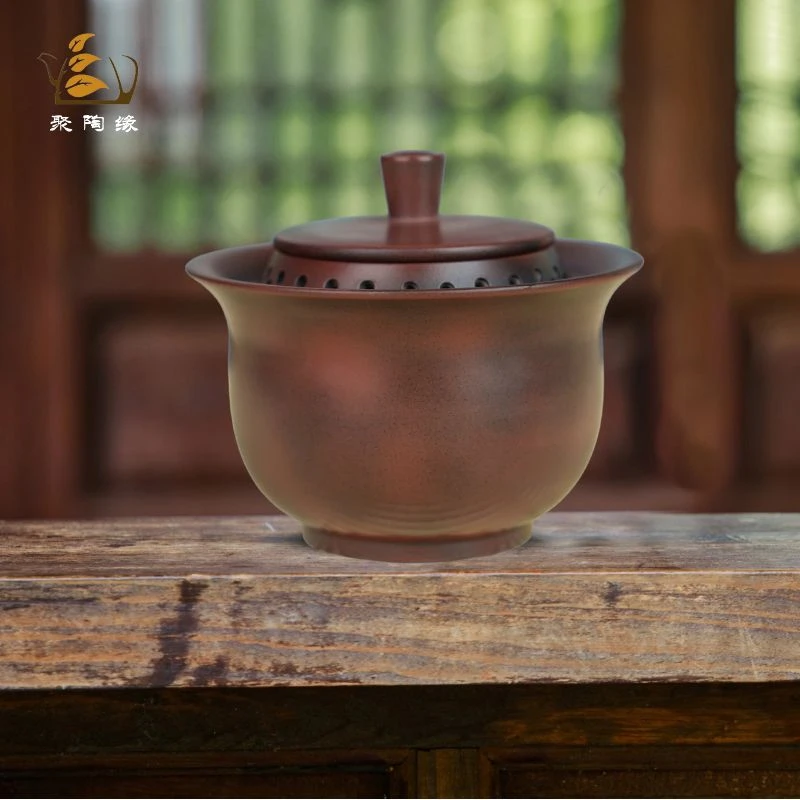 云南建水紫陶小小心肝壶陶瓷家用手抓壶盖碗防烫功夫茶具茶道单壶