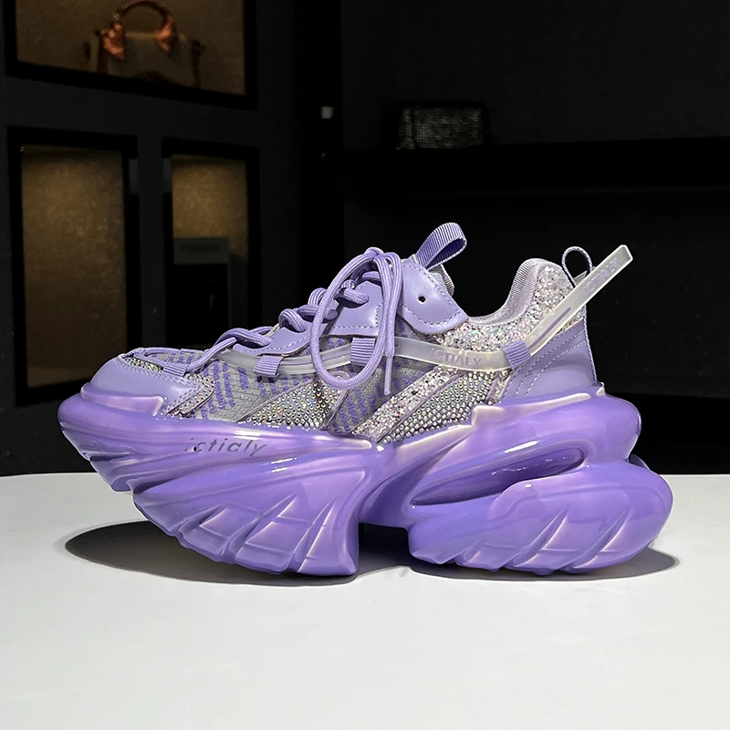 欧货厚底增高老爹鞋女2024真皮网面果冻底松糕鞋夏季薄款休闲单鞋