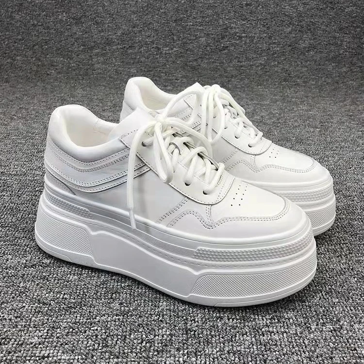 欧货10厘米隐形内增高休闲鞋厚底小个子14CM松糕鞋时尚小白鞋12CM