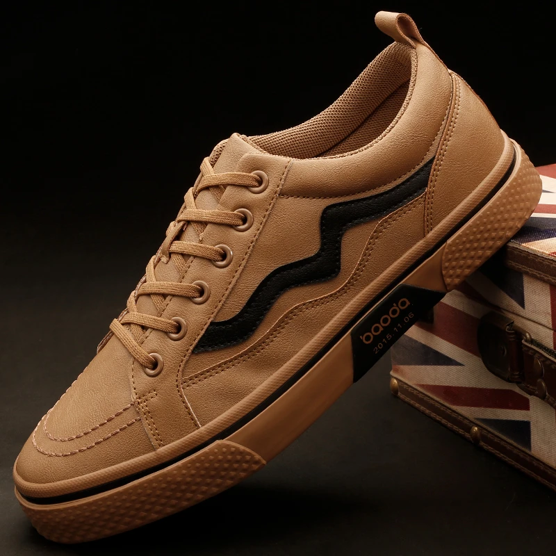 23099 男鞋秋季新款男士百搭韩版潮鞋低帮软底时尚休闲皮面鞋子