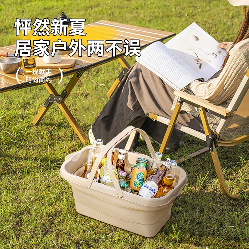 【品牌福利】户外露营手提式打水盆便携式车载钓鱼桶泡脚盆露营装备