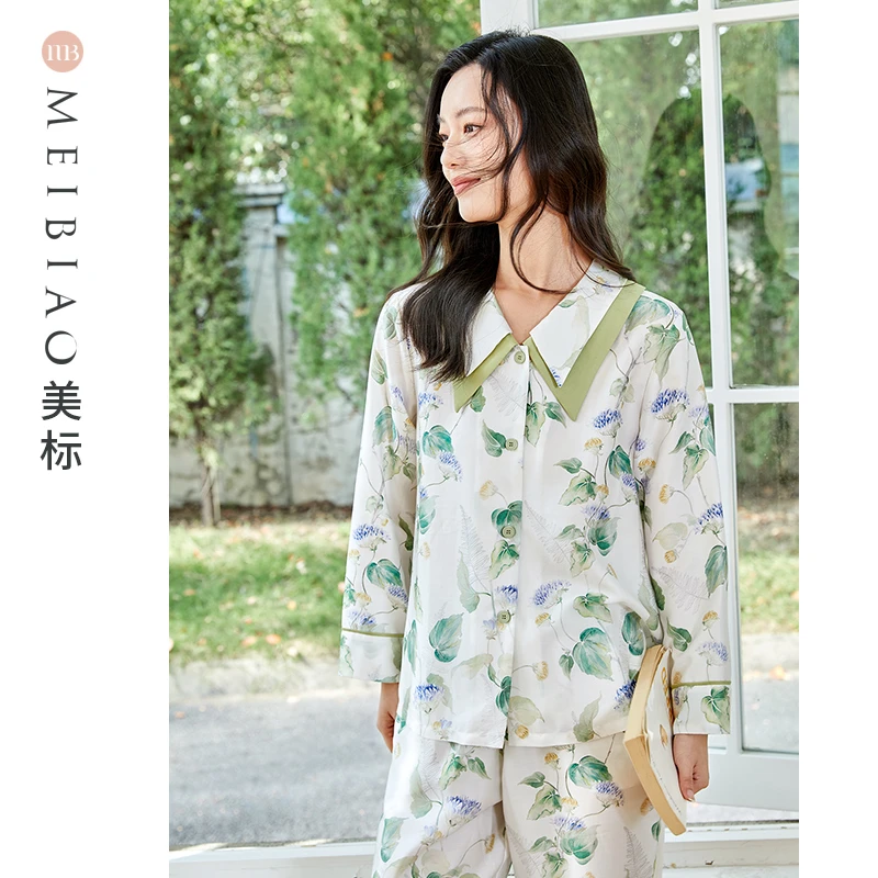 【售完不补】美标纯棉春夏印花简约全棉女士舒适睡衣家居服300017