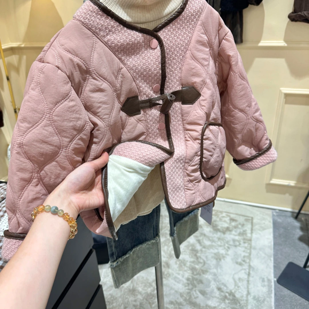 【冰岛暖炉】秋冬款女童免复外套加绒加厚韩版短款保暖女宝韩国童装