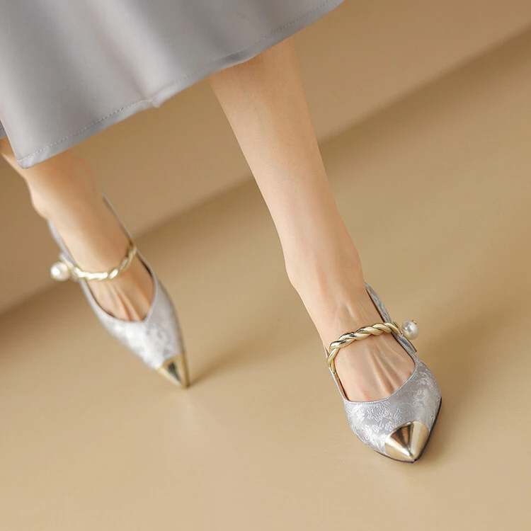 时装单鞋时尚凉鞋高跟鞋2024年夏季粗跟粗跟大小码都有尖头