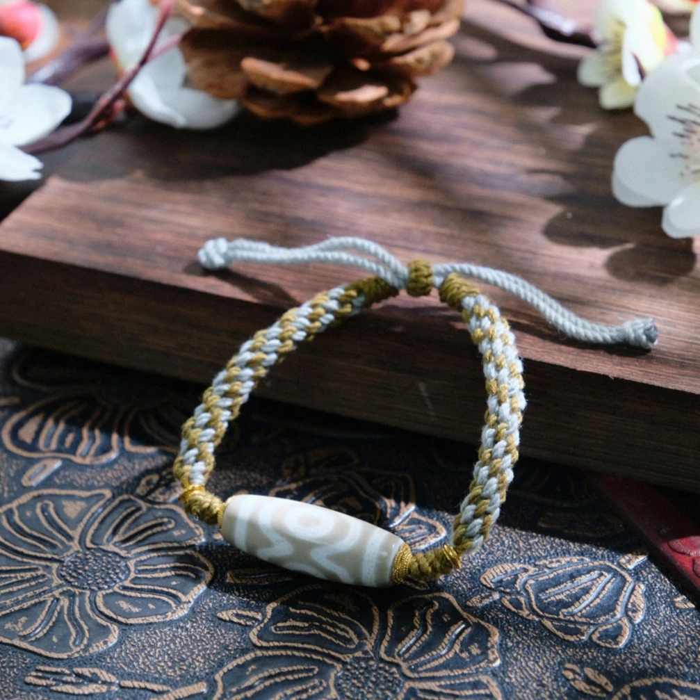 非金属布艺手链 【龙老板】雪域三眼珠珠手绳A189147