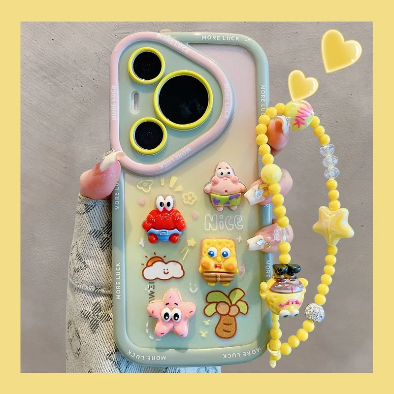 华为pura70pro+手机壳70Ultra可爱海绵宝宝派大星mate60pro趣味女