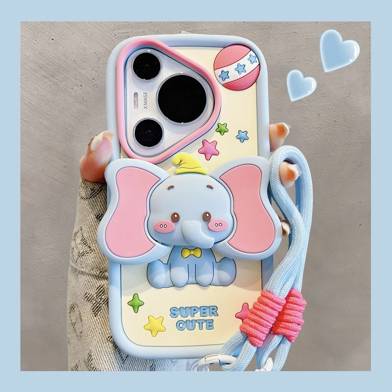 适用华为pura70pro+手机壳70Ultra卡通小飞象硅胶套mate70pro可爱