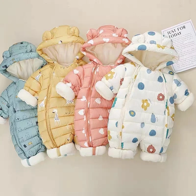 【粉丝专属】婴幼儿连体衣加绒加厚宝宝外出保暖爬服哈衣新生儿抱服