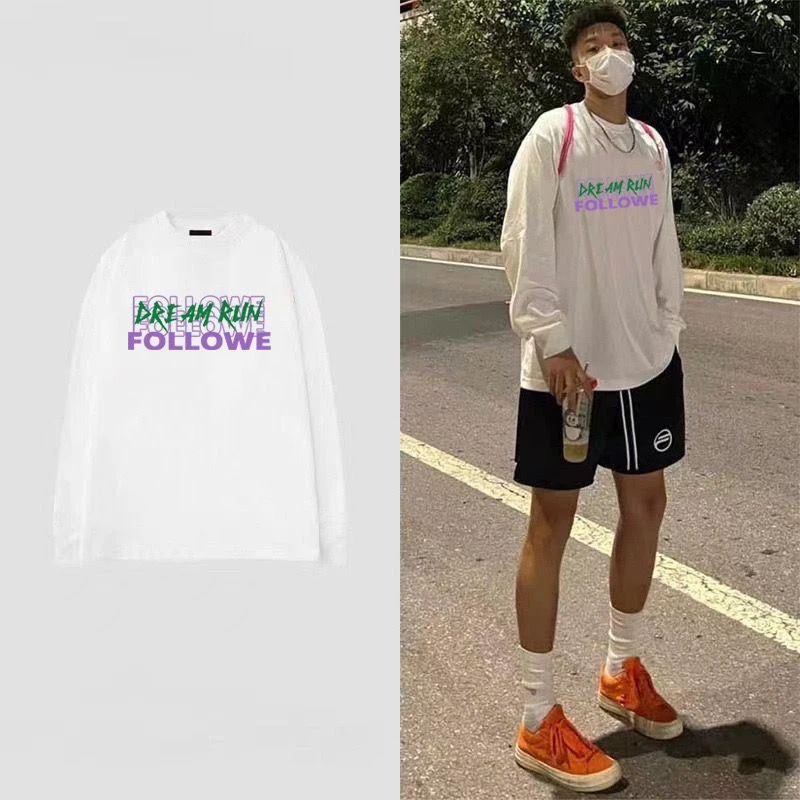 FOLLOWE美式篮球运动训练服跑步健身长袖吸湿透气排汗网眼速干T恤