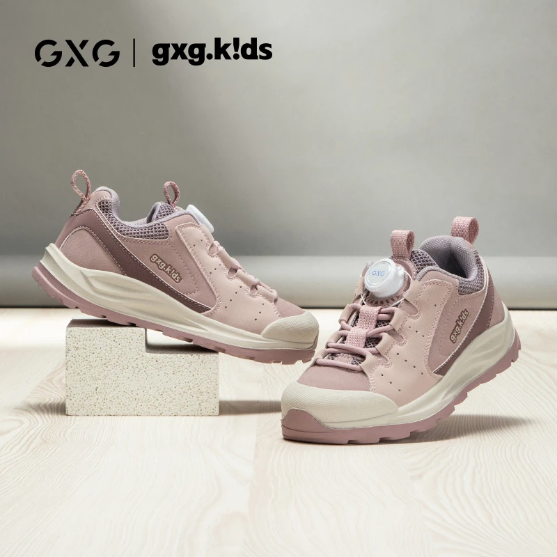 gxg kids童鞋运动鞋旋钮扣革网男女童跑步鞋休闲鞋百搭防滑户外鞋