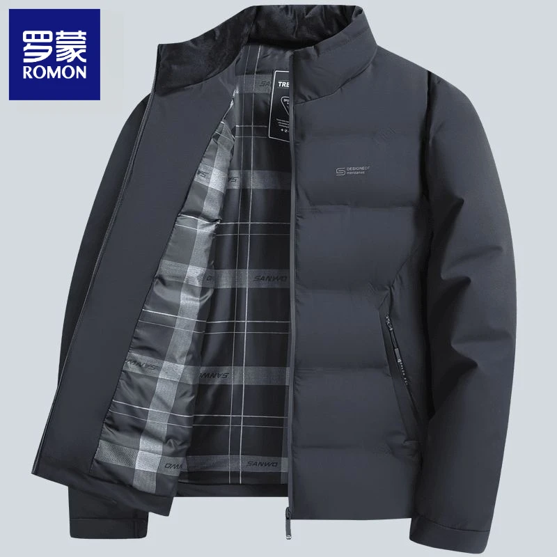 罗蒙冬季男士高端休闲棉服外套男款爸爸装棉袄加厚保暖立领棉衣男