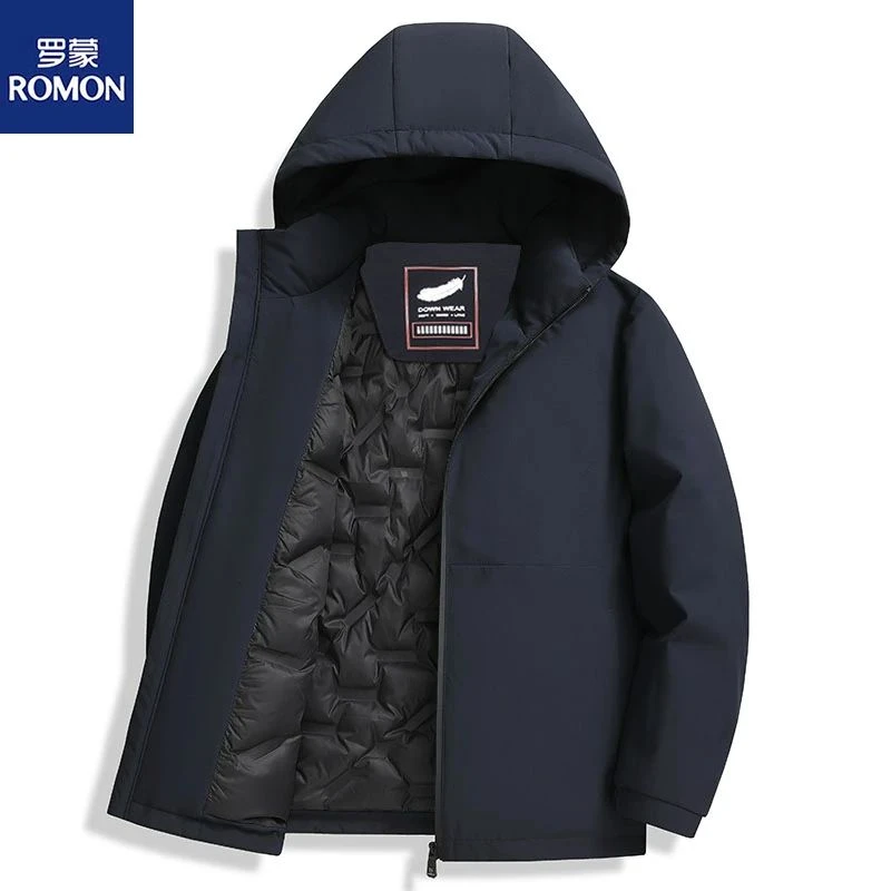 Romon/罗蒙冬季冲锋衣男防水防风保暖外套男运动休闲羽绒服登山服