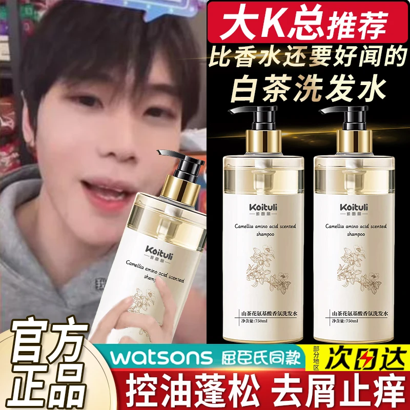 K总推荐】山茶花白茶洗发水控油蓬松去屑止痒洗头膏露持久留香柔顺