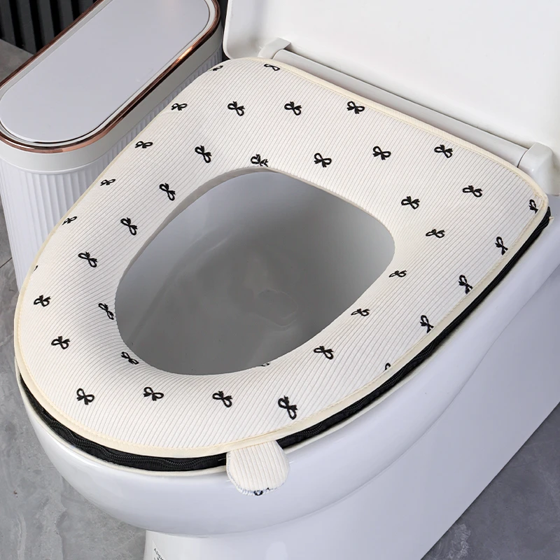 灯芯绒四季通用马桶垫坐垫冬天家用防水加大加厚拉链款垫子坐便套