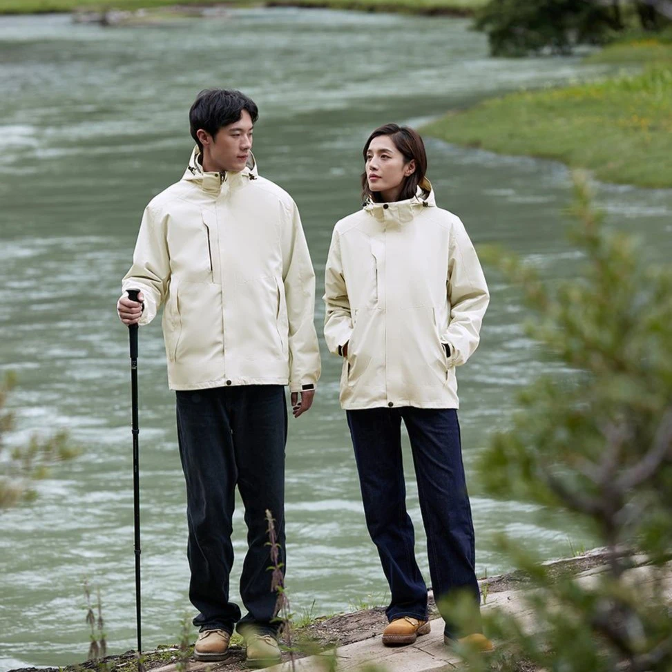 冲锋衣户外登山工作服定制logo加厚三合一可拆卸防风防水外套印字