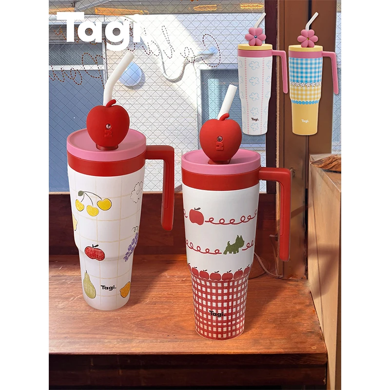 Tagi. 怦怦花田创意吨吨大容量316L不锈钢可爱便携防摔保温冰霸杯