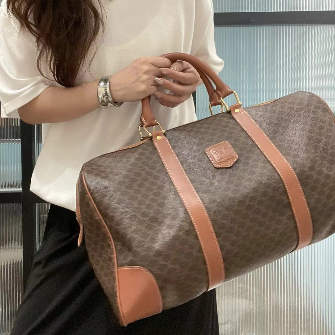 95新 Celine/思琳 SQ0724 棕色老花45旅行袋