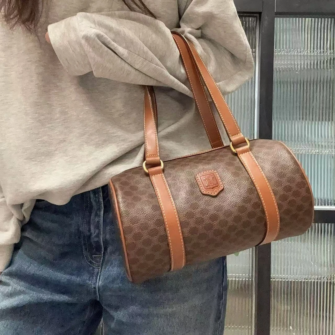 95新 Celine/思琳 【蕾】 09 1024 棕色手提圆筒包